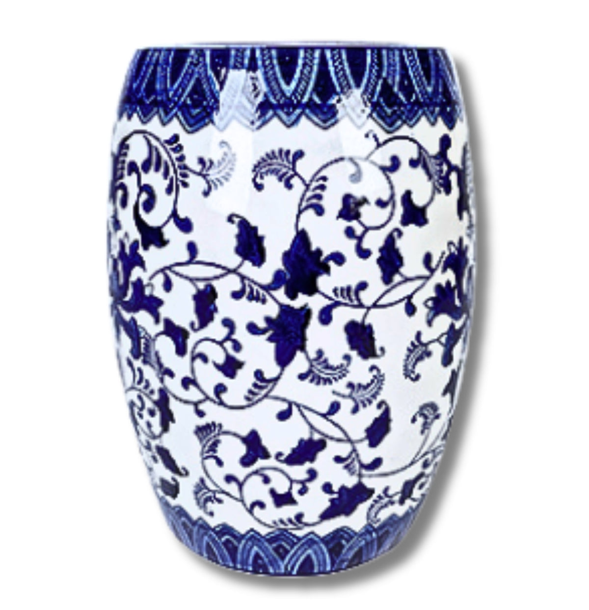 Noel Blue And White Floral Garden Stool