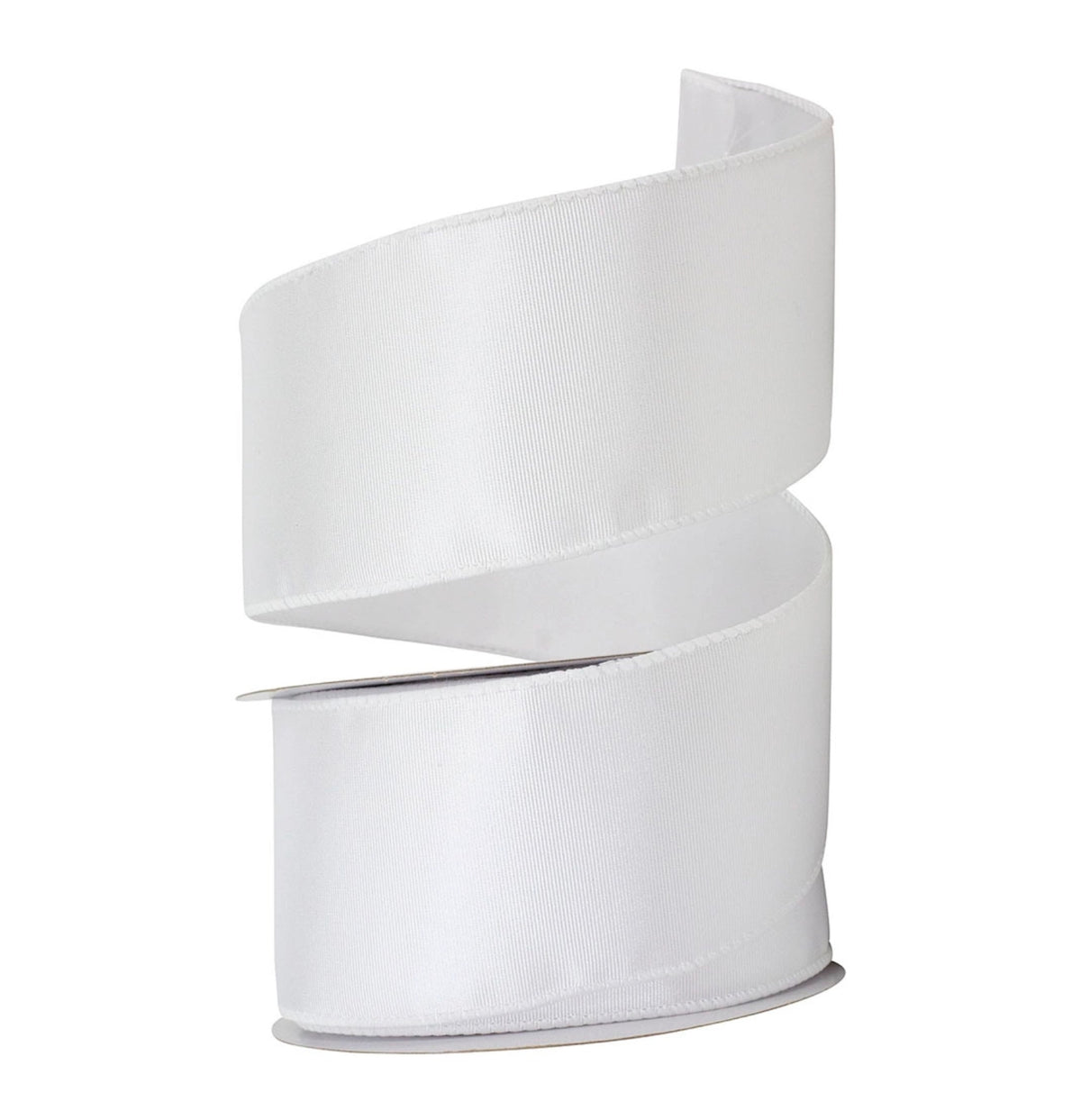 2.5" Wired Edge Ribbon - Grosgrain Sheen, White