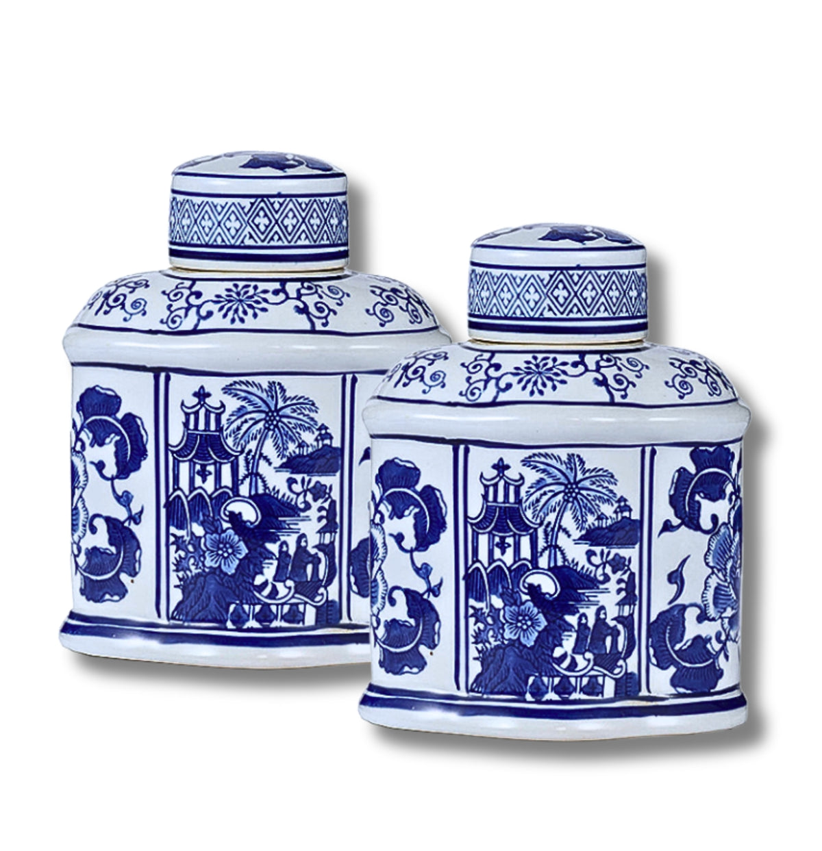 Parish Oval Porcelain Jars (S/2)