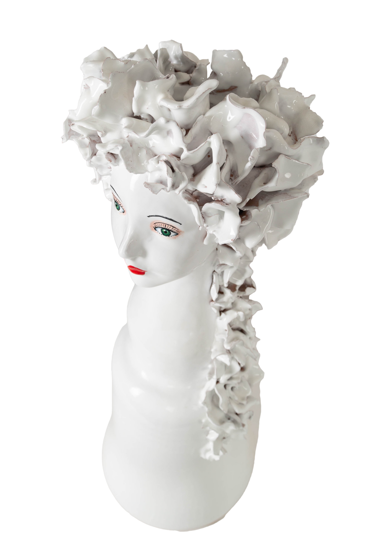 Tall Ceramic Head Vase Flowers