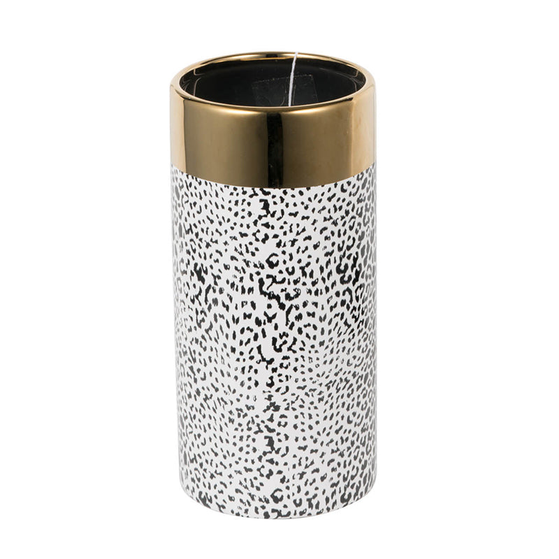 Matte Black Gold Ceramic Vase