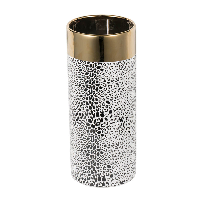 Ceramic Vase Matte Black Gold 16"