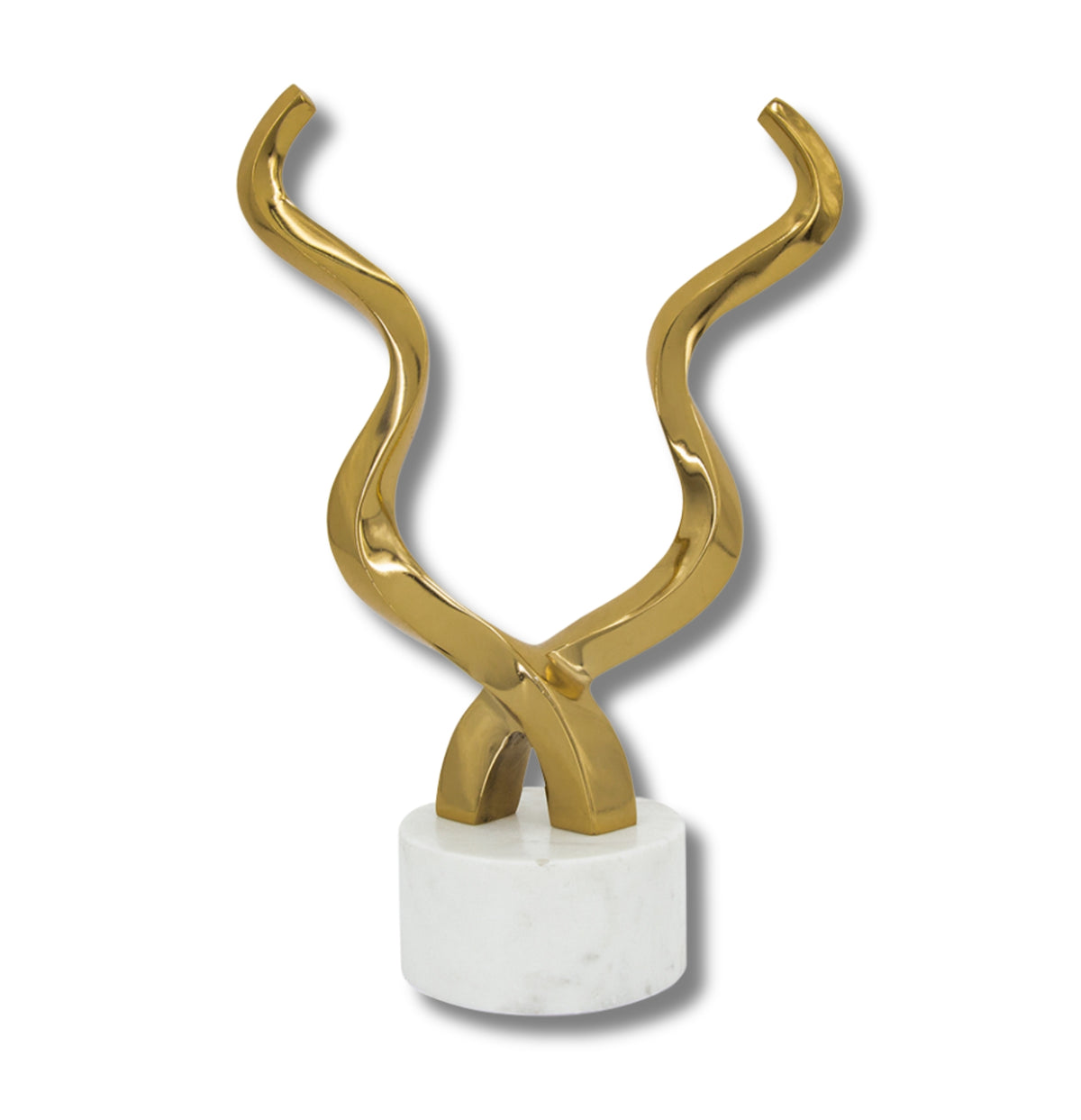 Grayson Gold & Marble Horn Sculpture