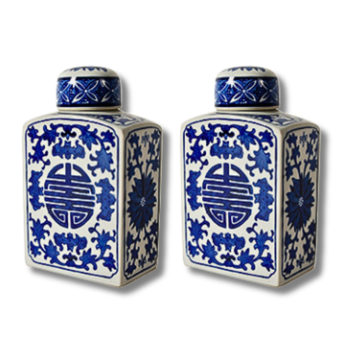 Stella Blue & White Canisters (S/2)