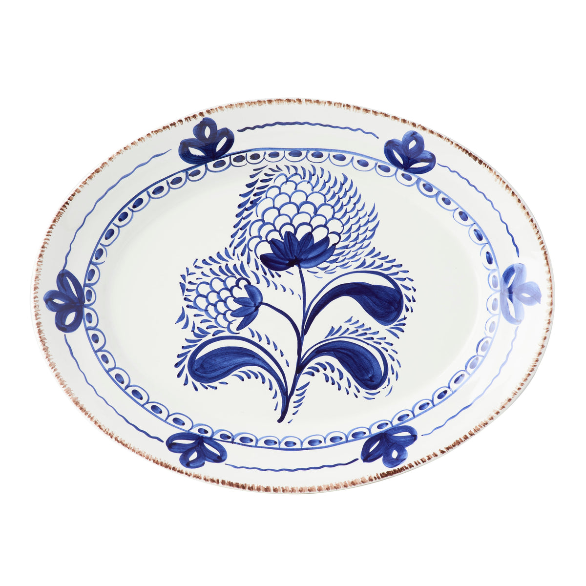 Hand-Painted Casa Nuno Blue/White Platter - Elegant & Durable