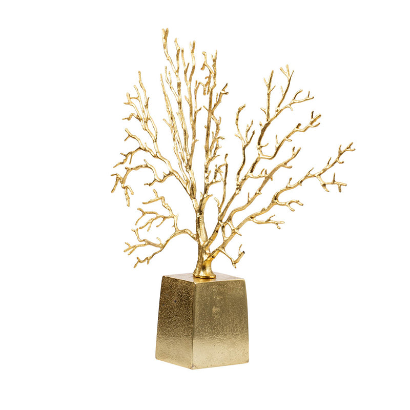 Radiant Golden Tree Accent Sculpture for Home Decor