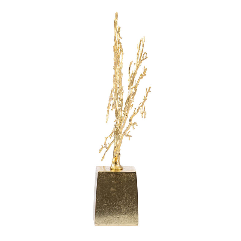 Radiant Golden Tree Accent Sculpture for Home Decor