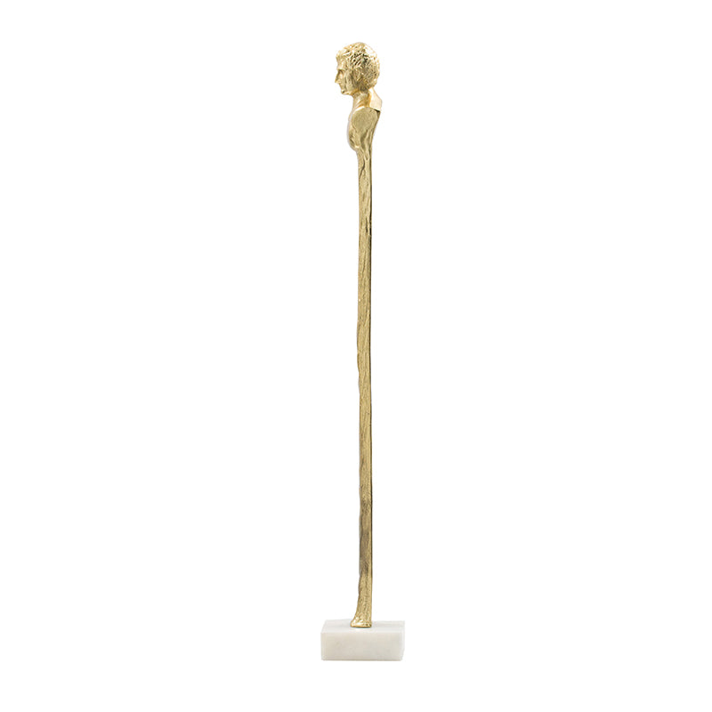 Elegant Gold Roman Statue with Marble Base for Modern Décor