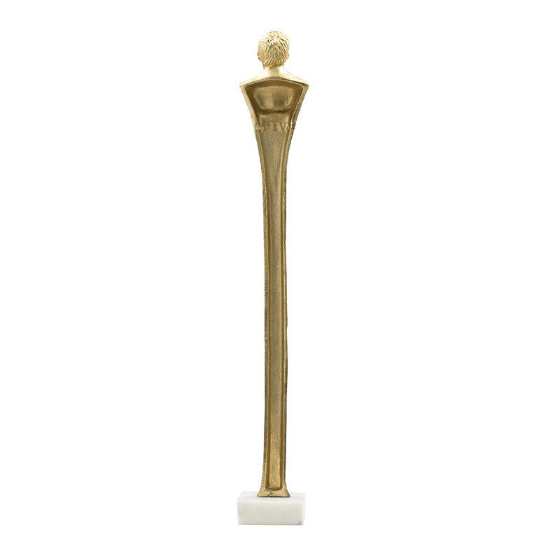 Elegant Gold Roman Statue with Marble Base for Modern Décor