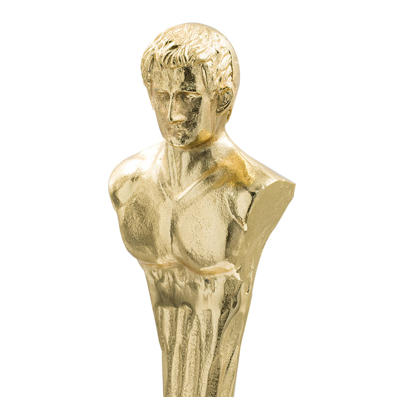 Elegant Gold Roman Statue with Marble Base for Modern Décor