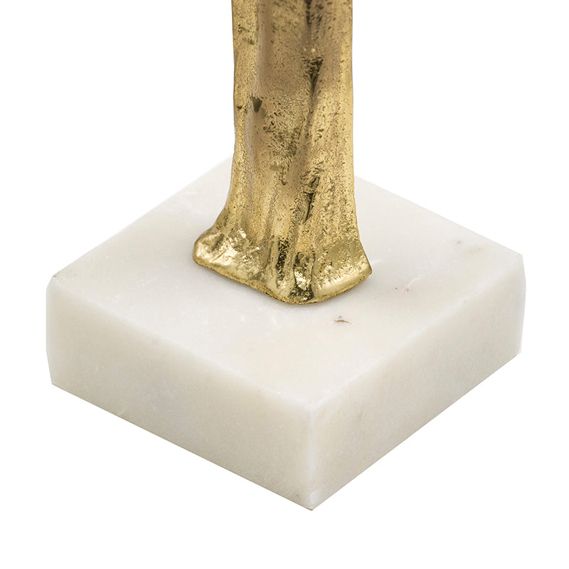 Elegant Gold Roman Statue with Marble Base for Modern Décor