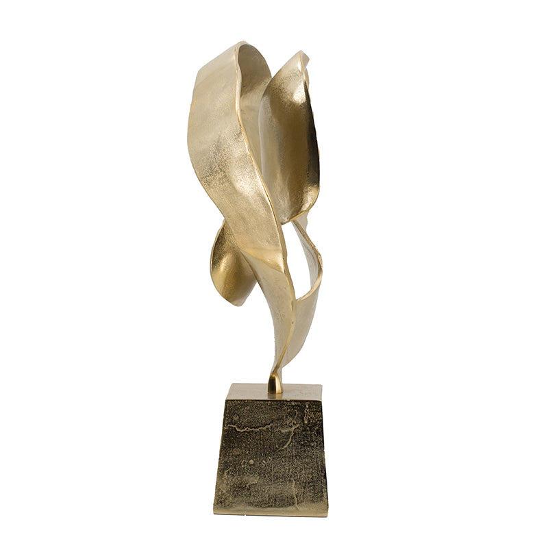 Gold Aluminum Abstract Sculpture