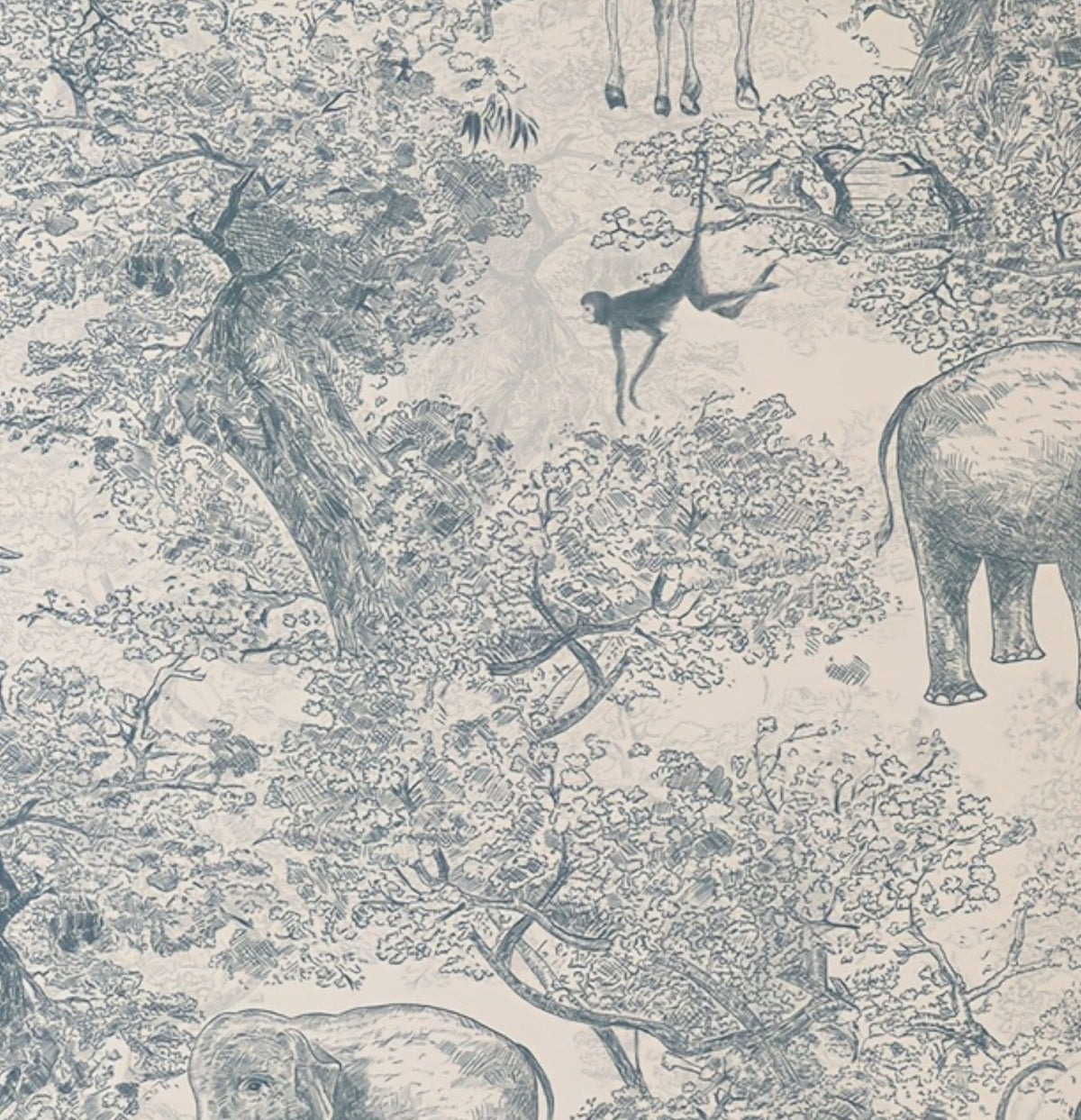 Floral & Jungle Safari Chinoiserie Wallpaper