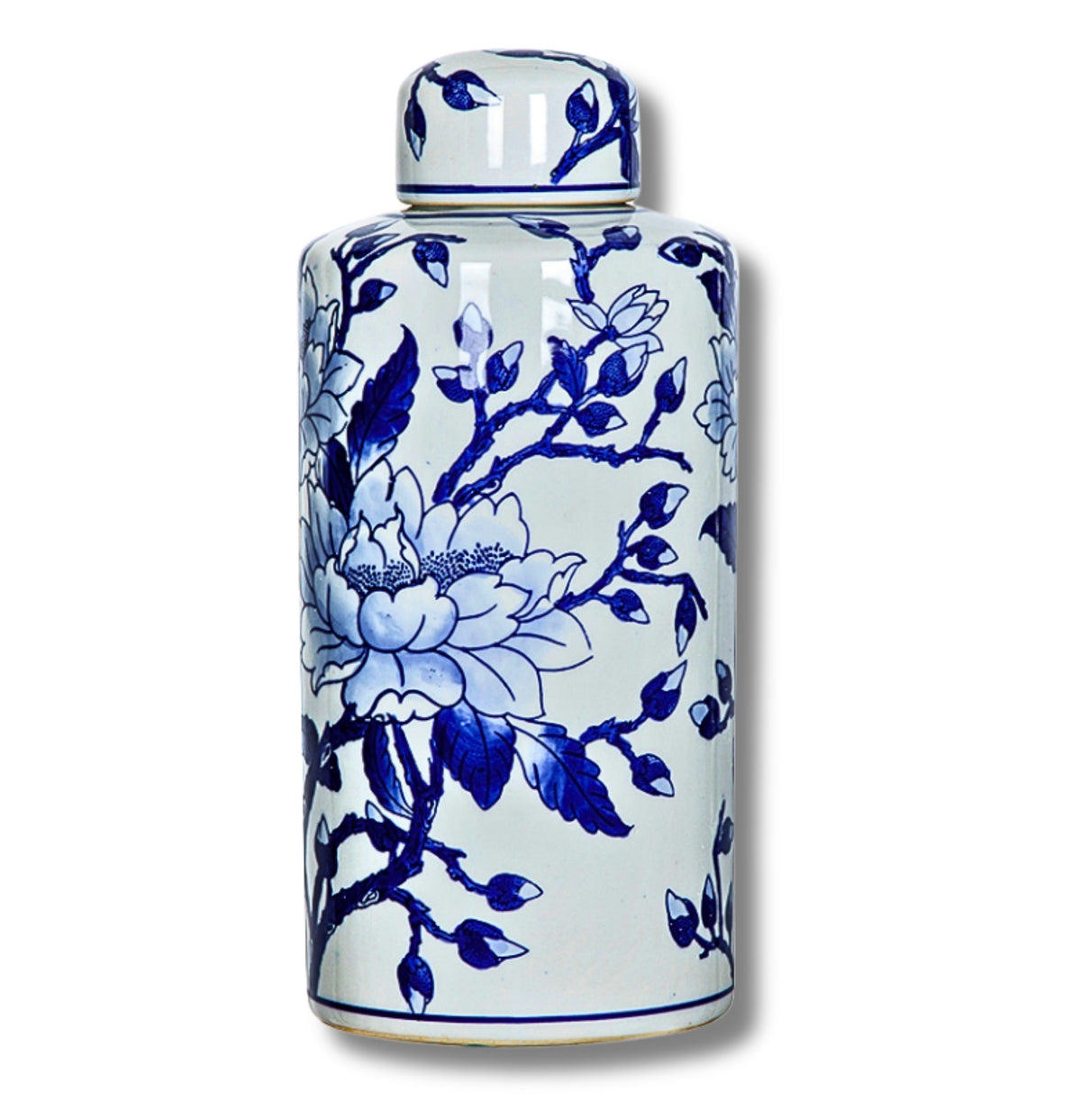 Ashley Blue & White Magnolia Jar