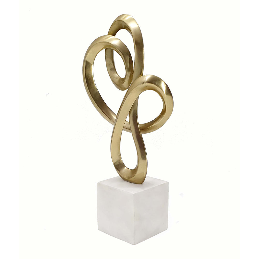 Gold Aluminum Sculpture Marble Base