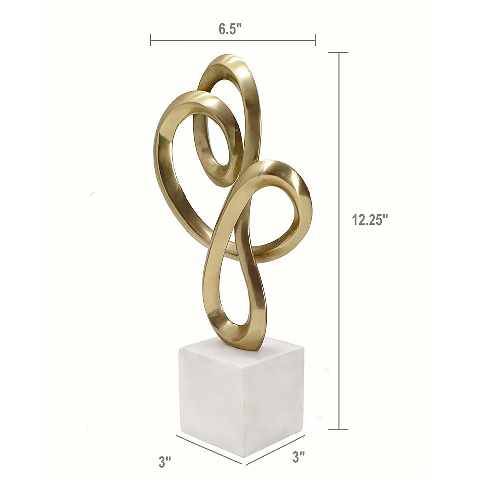 Gold Aluminum Sculpture Marble Base