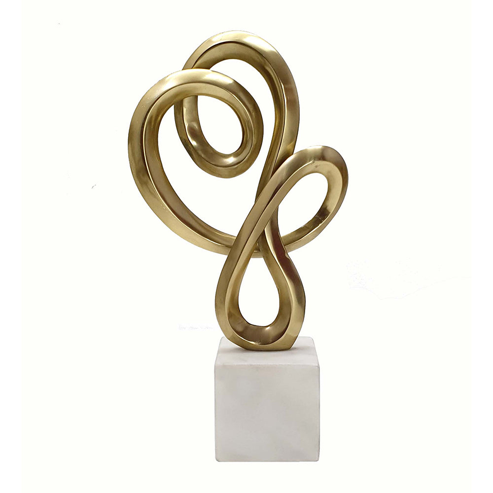 Gold Aluminum Sculpture Marble Base