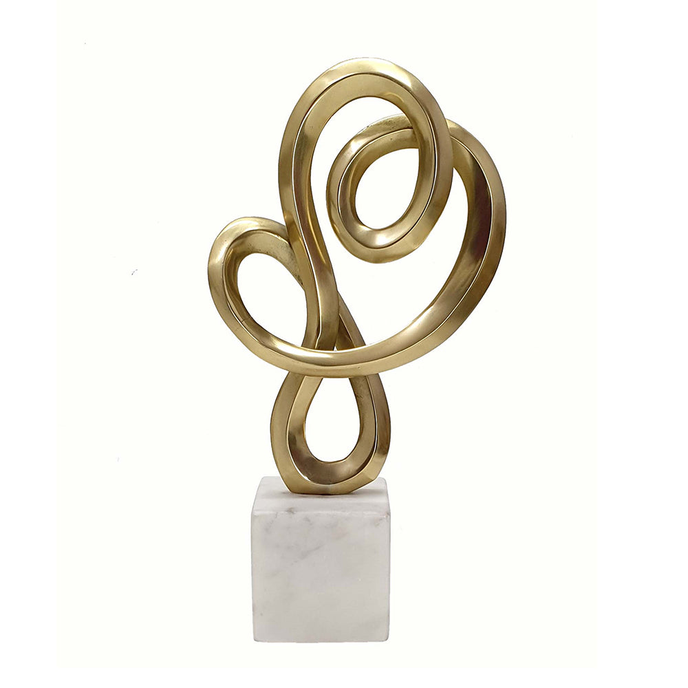 Gold Aluminum Sculpture Marble Base