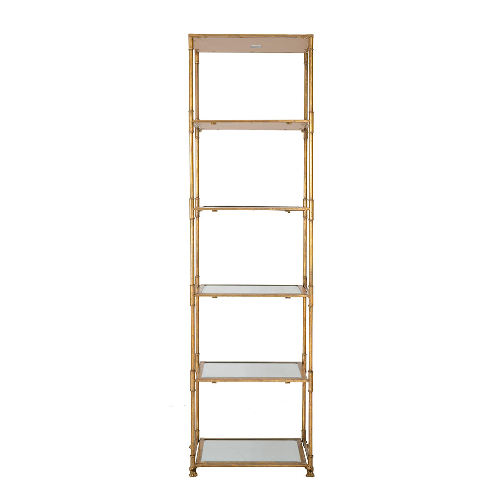 Gold Mirrored Shelf Unit