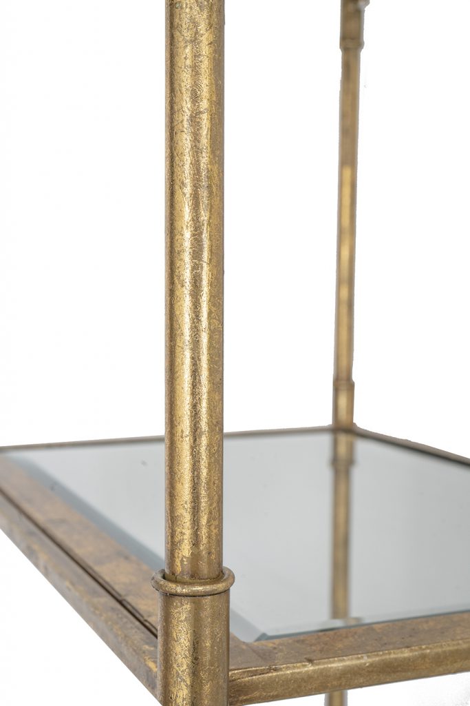 Gold Mirrored Shelf Unit