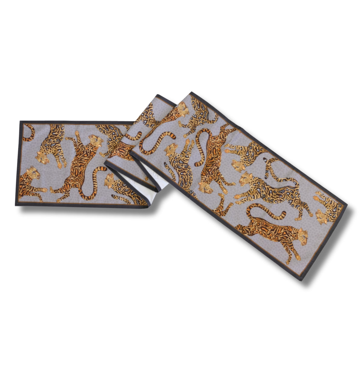 Arden Silver Cheetah Table Runner