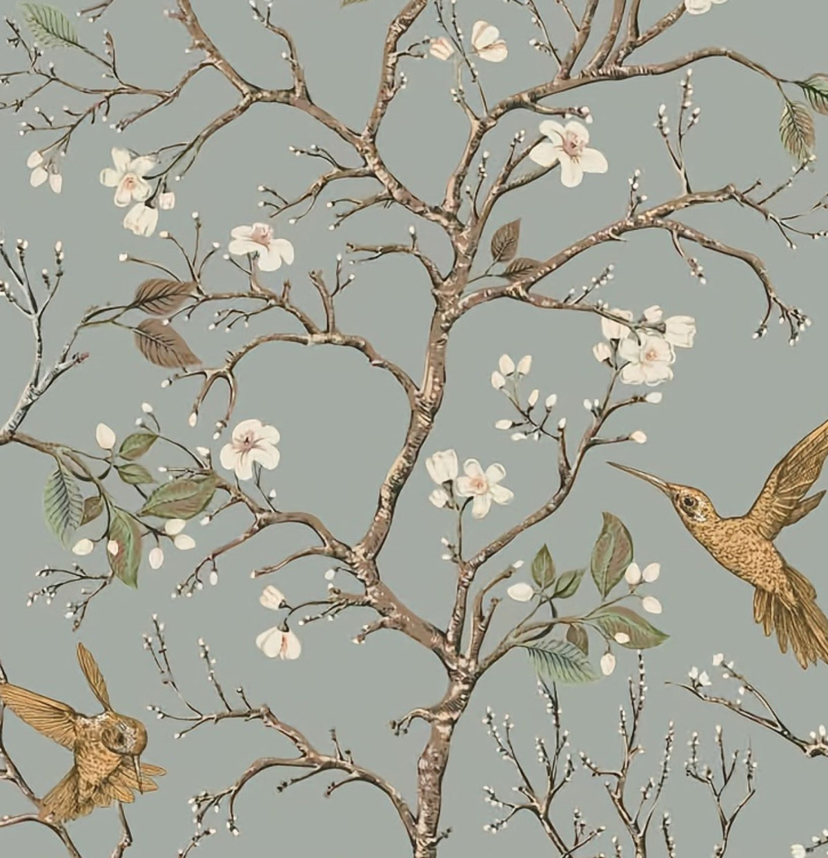 Flower And Bird Chinoiserie Wallpaper