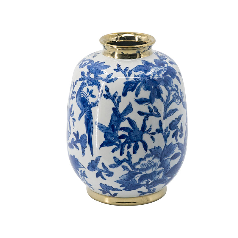 Blue White Chinoiserie Flower Vase