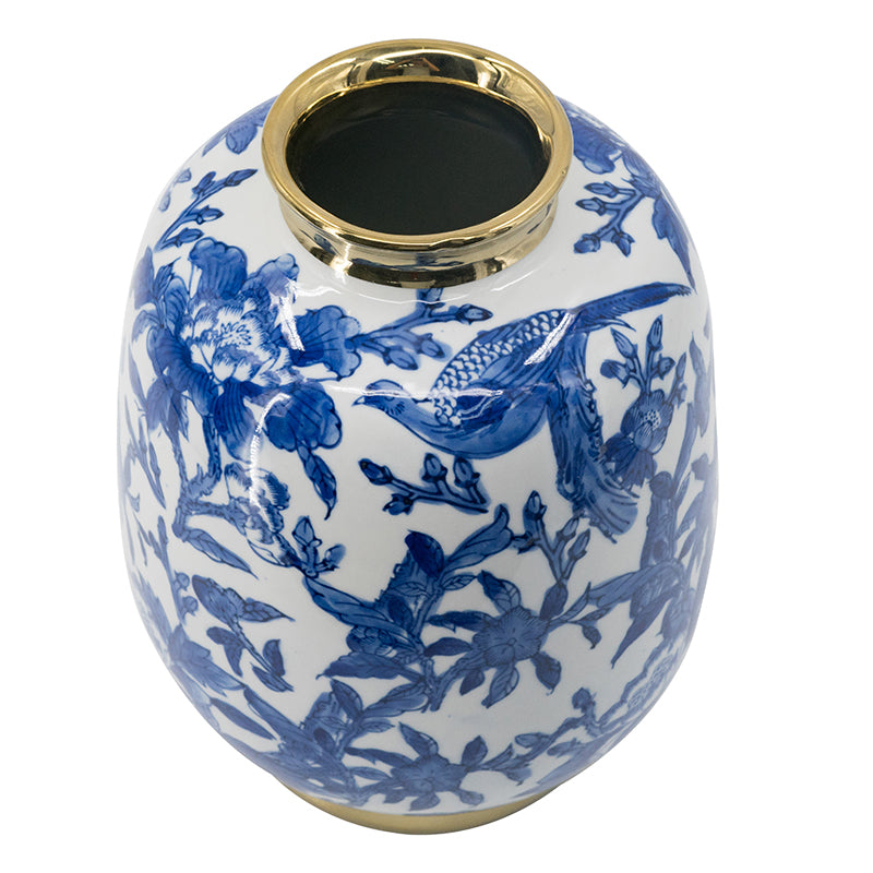 Blue White Chinoiserie Flower Vase