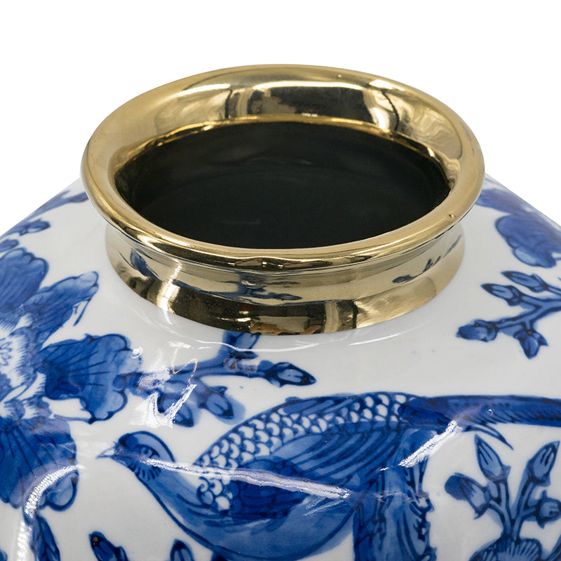 Blue White Chinoiserie Flower Vase