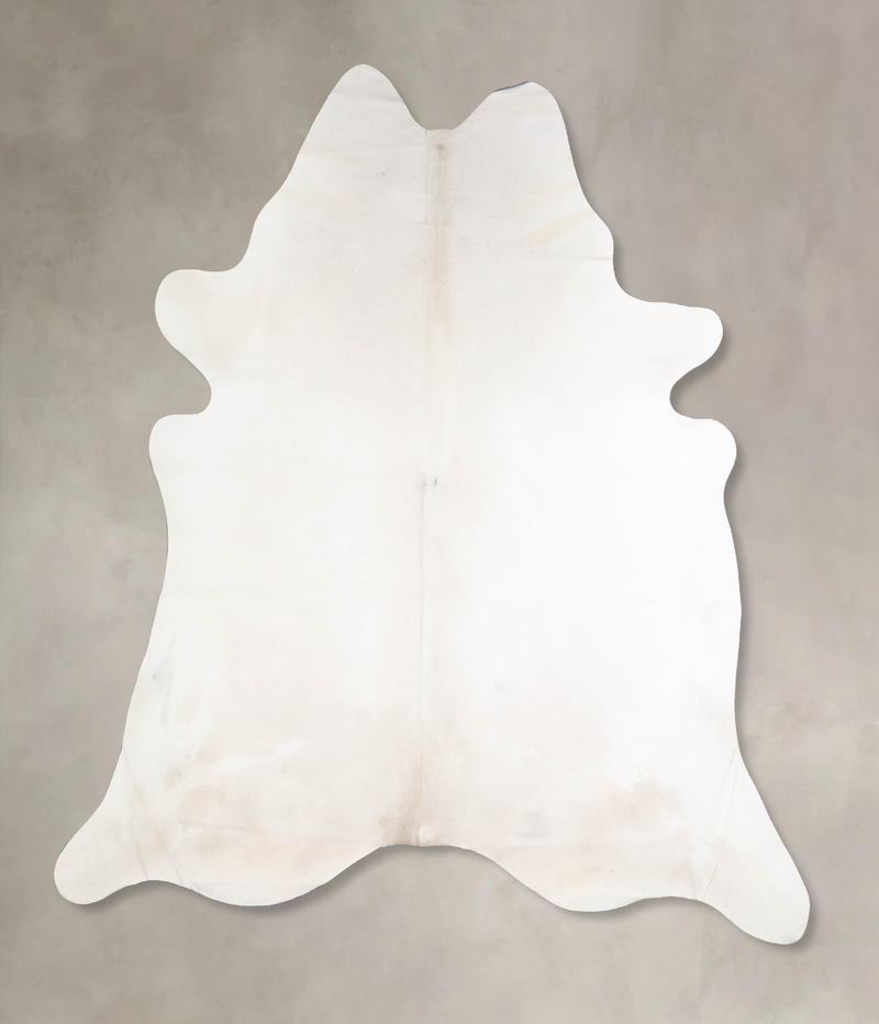 Luxurious Solid White Cowhide Rug - X-Large Brazilian Hide