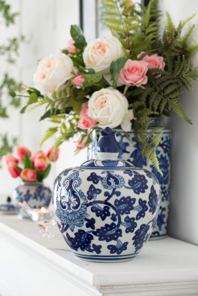 Blue White Aline Ginger Jar