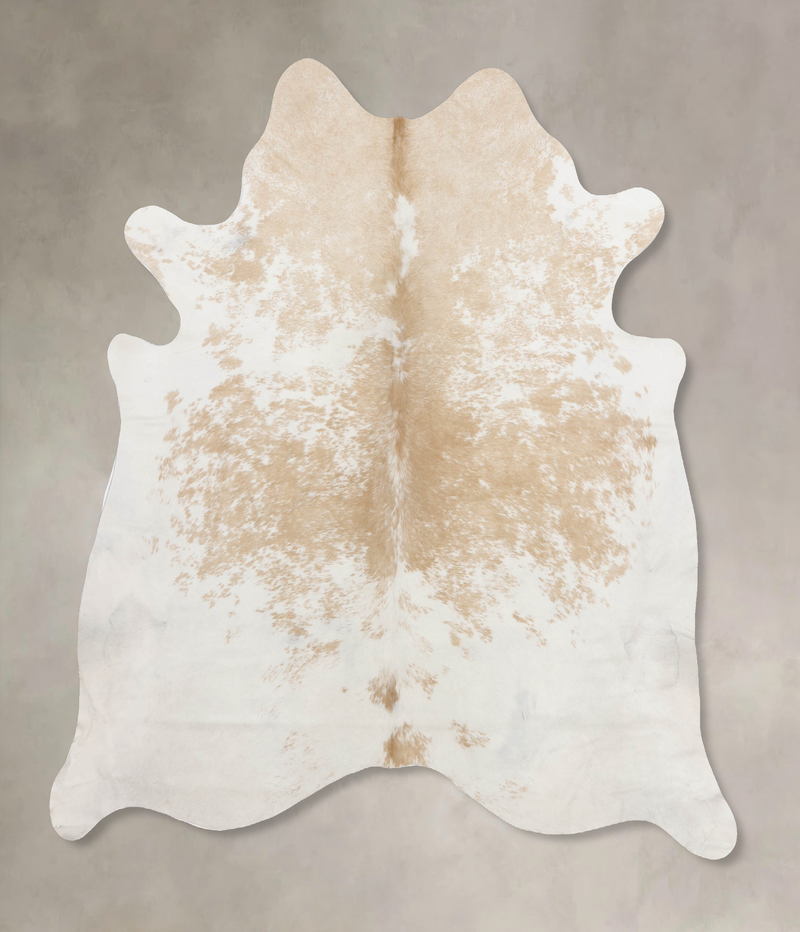 XX-Large Beige and White Cowhide Rug - Premium Quality and Style