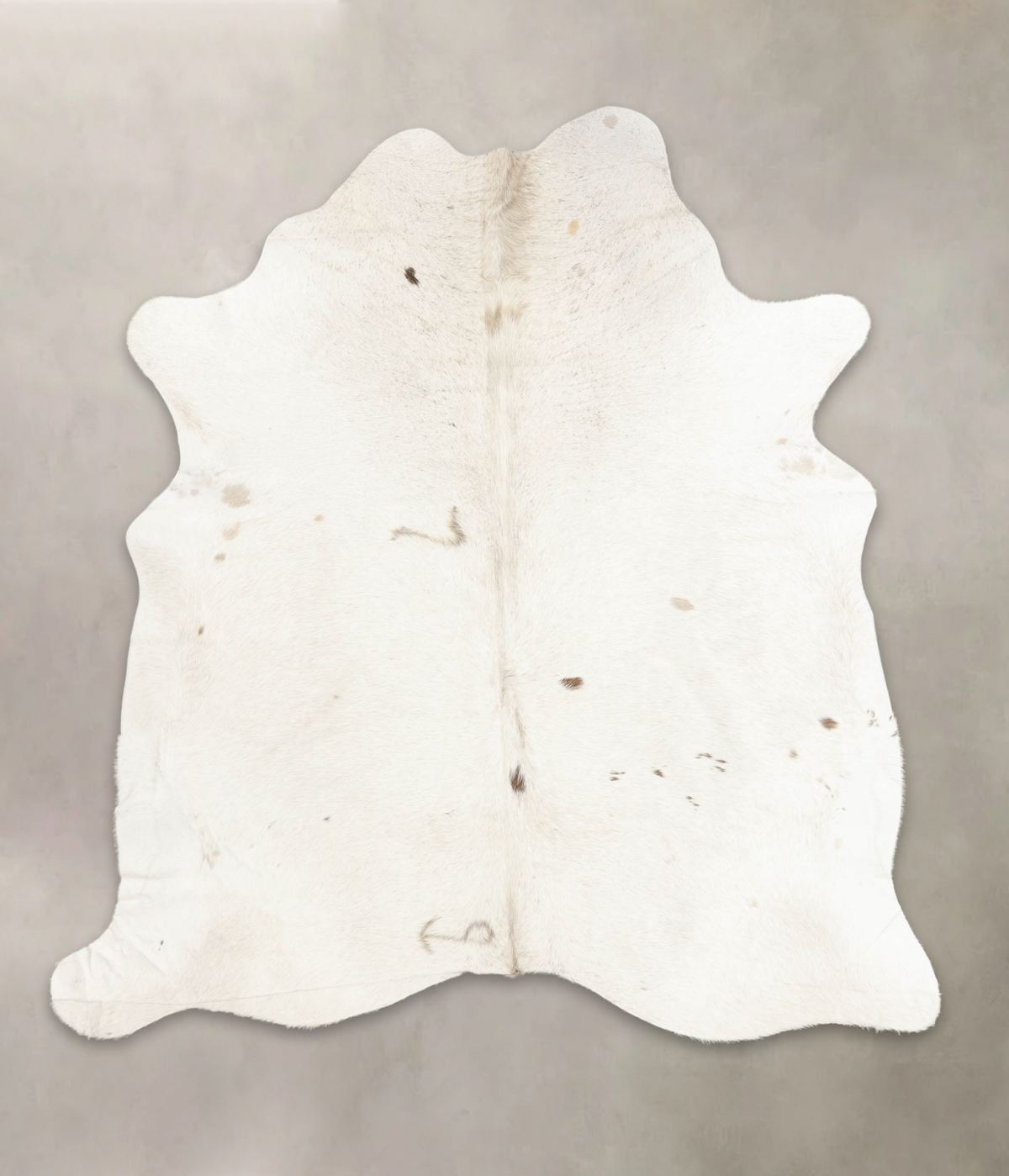 Luxurious Ivory and Beige Brazilian Cowhide Rug - 7'4" x 6'10"