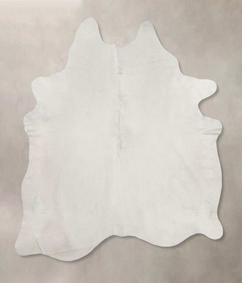 Luxurious Solid White X-Large Cowhide Rug 7'8"H x 6'6"W