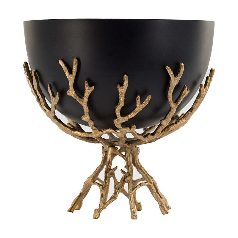 Chic Modern Soft Gold and Black Twig Bowl - Perfect Centerpiece