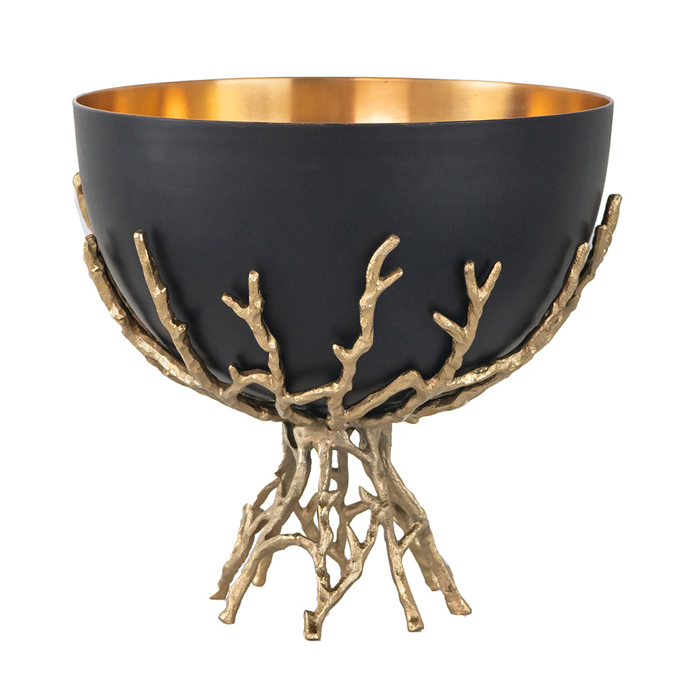 Chic Modern Soft Gold and Black Twig Bowl - Perfect Centerpiece