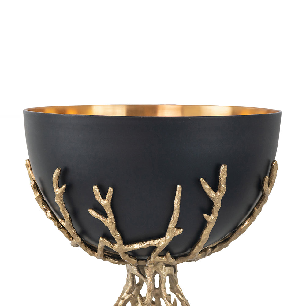 Chic Modern Soft Gold and Black Twig Bowl - Perfect Centerpiece