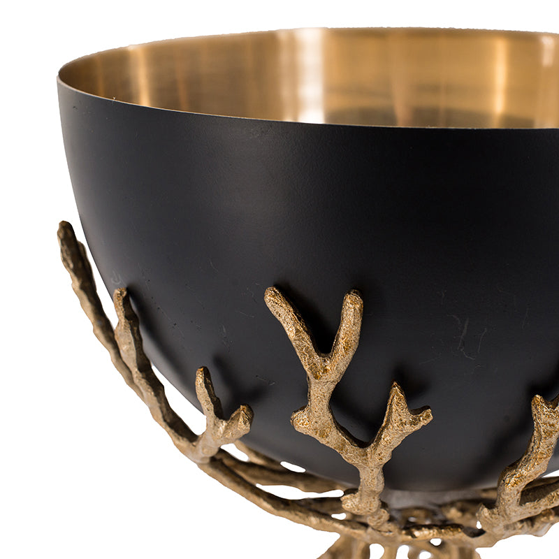 Chic Modern Soft Gold and Black Twig Bowl - Perfect Centerpiece