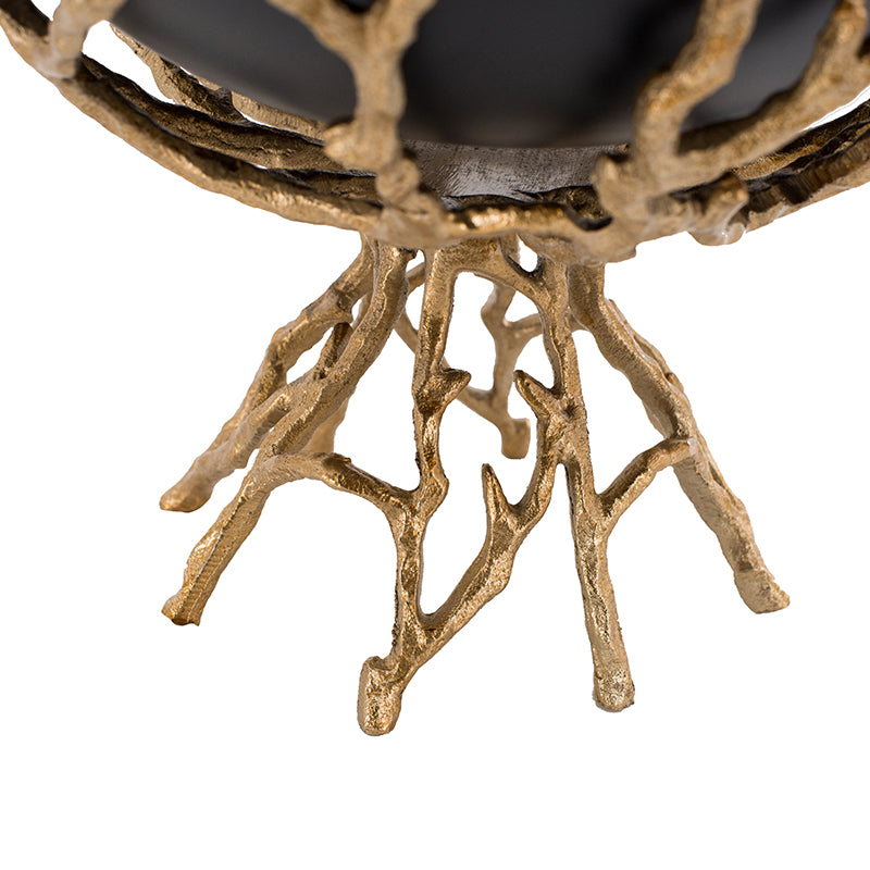 Chic Modern Soft Gold and Black Twig Bowl - Perfect Centerpiece