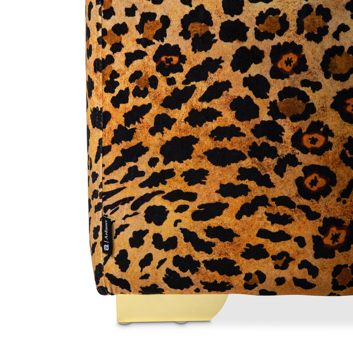 Safari Spot Velvet Gold Cube Ottoman