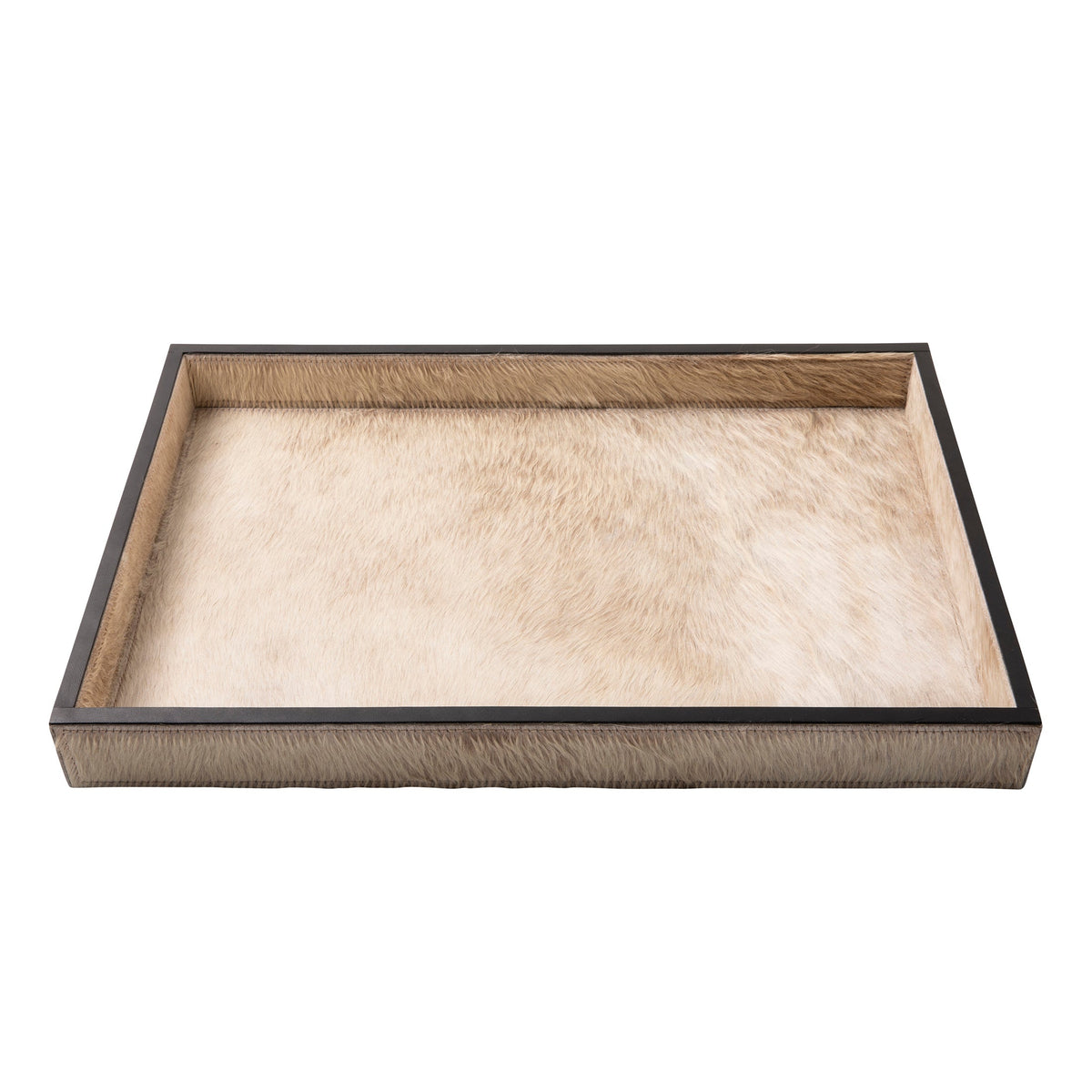 Large Cream Cowhide Tray