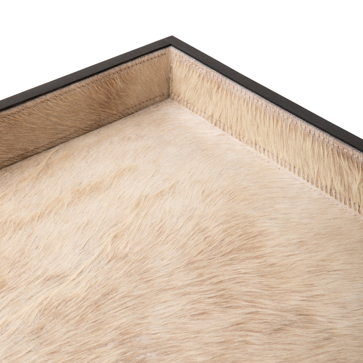 Large Cream Cowhide Tray