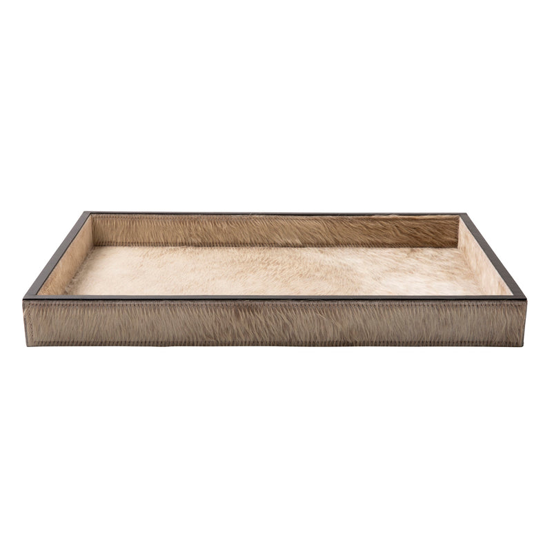 Large Cream Cowhide Tray