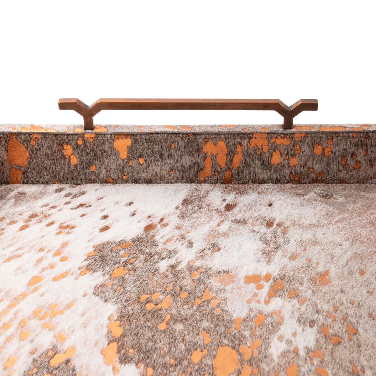 Metallic Copper Cowhide Decor Tray