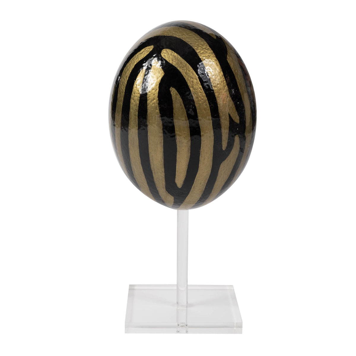 Black Gold Zebra Ostrich Egg