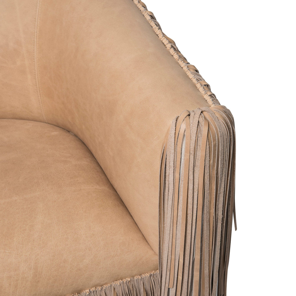 Shaggy Leather Swivel Chair