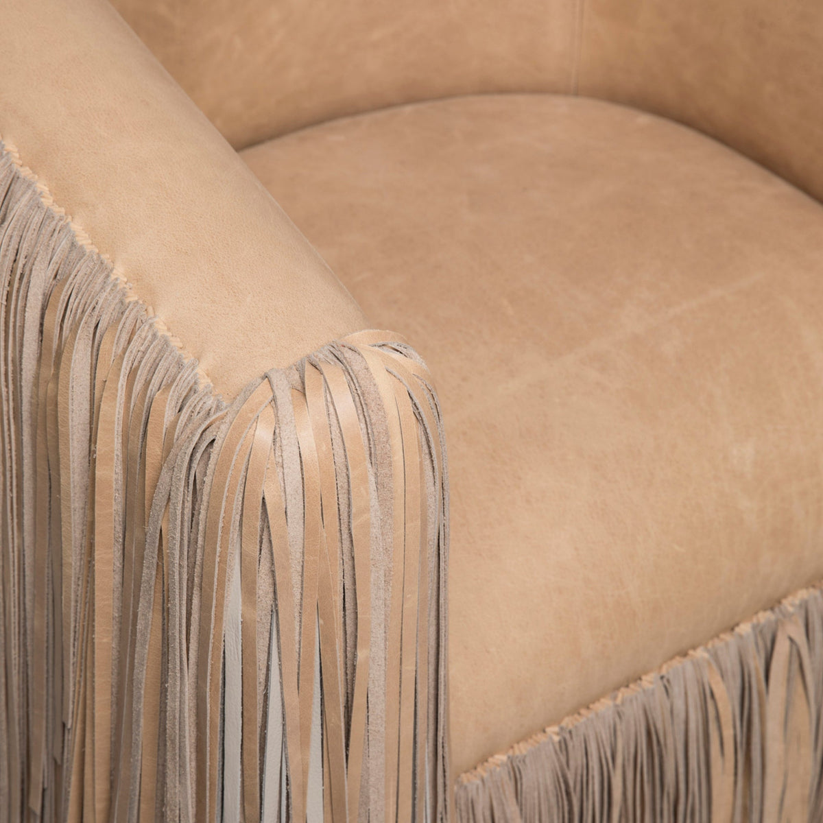 Shaggy Leather Swivel Chair