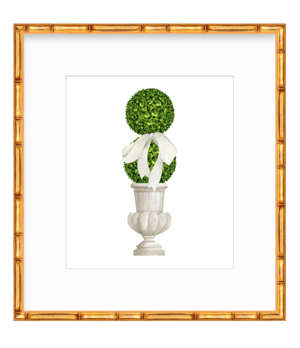 Lorenzo Print - Grecian Urn w/ Topiaries and Bows