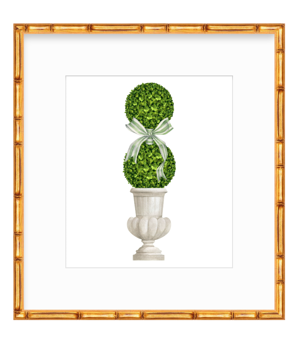 Sebastian Print - Grecian Urn w/ Topiaries and Bows