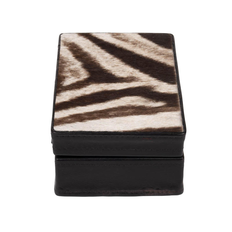 Zebra Leather Box Small